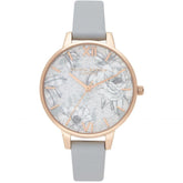 Olivia Burton Gray Artificial Leather Dress Watch